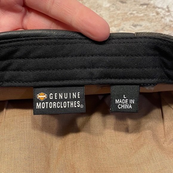 Harley Davidson Black Leather Hat Embroidered Back - Picture 6 of 8